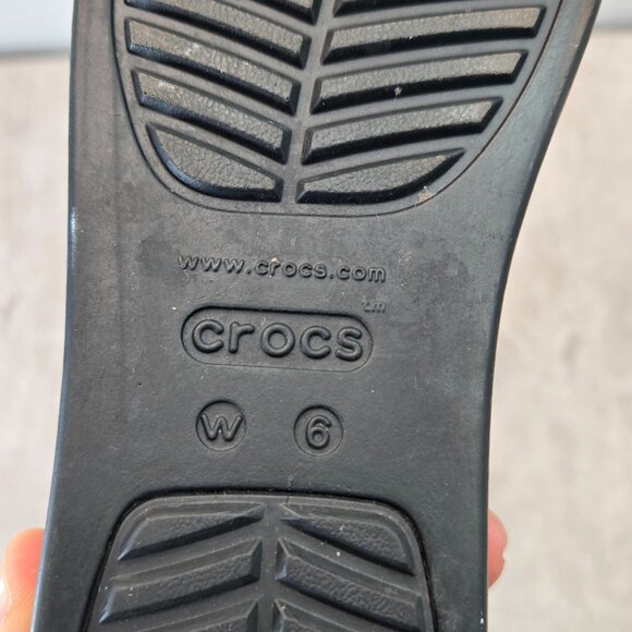 Crocs Platform Sandals 6 Black Rubber Retro Y2k Open Toe Flatform Chunky Slides - Picture 10 of 12